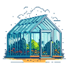 Serre dans le jardin