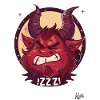 Tired and sleepy sleeping Krampus