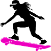 Skateboarding Woman Symbol Skateboard