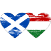 Scotland Hungary flag heart used