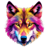 Farbiger Wolf