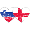Slovénie Angleterre drapeau coeur utilisé