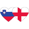 Slovénie Angleterre Drapeau Cœur
