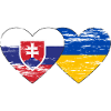 Slovakia Ukraine flag heart used