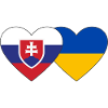 Slovakia Ukraine Flag Heart