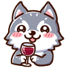 Wein liebender Wolf