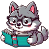 The sweet reading wolf