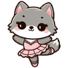 Cute little ballerina wolf