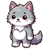 Sad little cute wolf