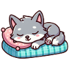 Cute Little Sleeping Wolf