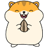 Mignon hamster kawaii mangeant
