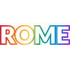 ROME PRIDE rainbow text