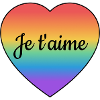 Je Taime Jeg elsker deg French Rainbow Heart