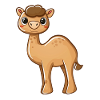 Cute Brown-Eyed Alpaca Motif