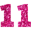 Numero 11 Glitter Rosa - 11° Compleanno