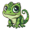 Cute Green-Eyed Chameleon Friend