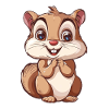 Cute Smiling Squirrel Motif