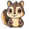 Cute Cartoon Chipmunk Friends