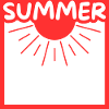 Summer sun in a setting