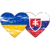 Ukraine Slovakia Flag Heart used