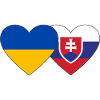 Ukraine Slovakia Flag Heart