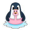 Flamant rose pingouin