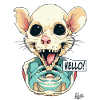 Hamster rat skeleton says hello
