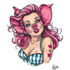 Pin-up et cochon cochon