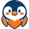Penguin love in cartoon style!