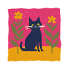 Katze im Blumenbeet