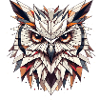 Geometric Owls Head Polygons Motif