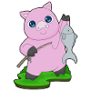 Pêche au poisson pêcheur cochon