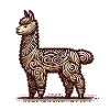 Llama with Andean ornament