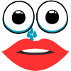 Frau mit weinendem Lippenstift