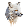 Beauté enneigée - Renard arctique Aquarelle