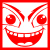 Mischievous monster with human face
