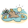 Capybara im Teich