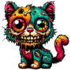 Zombie Cat Monster Halloween