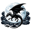 Mystical Dragon Silhouette