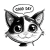 Niedliches Katzen-Design mit Gute-Laune-Spruch