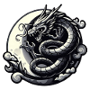 Mystical Dragon Silhouette