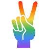 Rainbow Peace Hand Sign