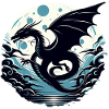 Mystical Dragon and Waves