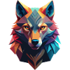 Low-Poly-Avatar eines Wolfes