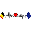Cardio heart Flag Belgium, Europe