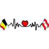 Cardio heart with Flag Belgium, Austria