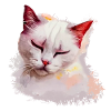 Cute White Cat Sleeping Tshirt