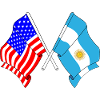 Flag USA and flag Argentina