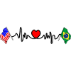 Cardio Heart Flag USA, Brazil