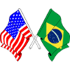 Drapeau des États-Unis et du Brésil